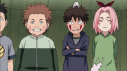 Kiba with Sakura and Choji.