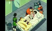 Videl is injury and bruises on hospital bed after fighting Spopovich