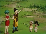 Chi-Chi scolds Goten and Trunks for wetting a towel