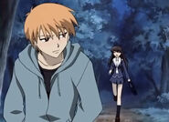 Kyo walking home with Tohru.