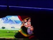 Gohan hiding from Raditz