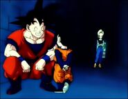 Goku playing with Goten