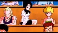 Videl was sitting down her chair and meet Gohan