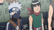 Kakashi at Minato's celebration for becoming the Fourth Hokage.