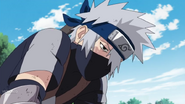 Kakashi after he passes Minato's Bell Test.