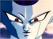 Frieza mad stare at Goku and his friends