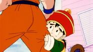 Gohan is still behind his father