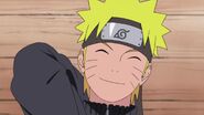 Naruto happily thanks Inari for coming to rebuild the Ramen Ichiraku bar, and Konoha.