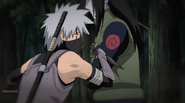 Kakashi is unable to stop Orchimaru.