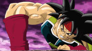 Bardock punches the ground in anger