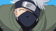 Kakashi becomes happy that Naruto, Sasuke and Sakura have finally learned about showing Teamwork.