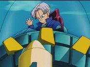 Future Trunks bids farewell to his family and friends in the present timeline.