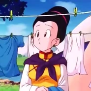 Chi-Chi hangs clothes
