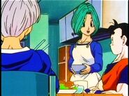 Future Bulma tells Gohan that Goku would be very proud of him.