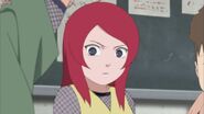 Kushina looking at Minato while her classmates are bulling her.