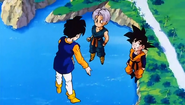 Videl tells the boys about the Wizard Babidi and Majin Buu