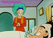 Bulma sees Vegeta recovering from training