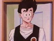 Gohan as teenager goes to the Orange Star High School with Videl and her friends