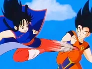Chi-Chi kicks Goku