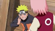 Naruto being embarrassed by Sakura.