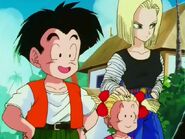 Kuririn and his family see Goku again