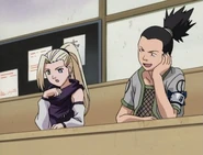 Shikamaru makes fun of Ino saying tthat she wouldn't want a lazy person like him on her team.