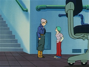 Future Bulma sees that her son is now taller, and older.