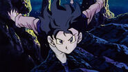 Videl underwater to get the Dragon Ball