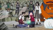 Neji sees Sakura healing Hinata.