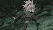 Sakura charges at Madara as she uses her Ninja Art Creation Rebirth — Strength of a Hundred Technique.