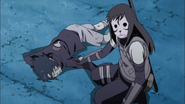 An unconscious Sasuke is found by Uzuki Yugao.