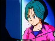 Future Bulma working on the blue prints for the time machine.