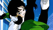 Videl fighting Gohan as the Great Saiyaman