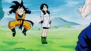 Videl and Goten training with Gohan to show flying by using their energies