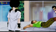 Videl standing after they get away