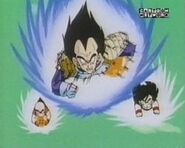 Vegeta races to get the remaining dragon balls