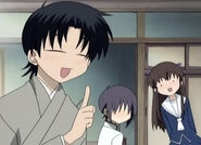 Yuki's reaction as he sees that Shigure can't find any ice.