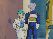 Future Trunks tells his mother to go inside the house.