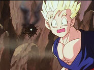 Gohan shocked to see his younger brother, Goten can throw a rock very fast