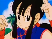 Chi-Chi tells Goku that she'll reveal her name if he can defeat her.