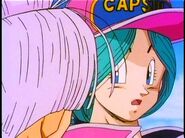 Future Bulma asking her son what's wrong.