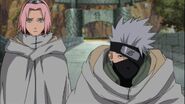 Sakura is saved by Kakashi from Sasuke's chidori.