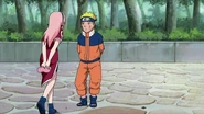 Sakura tells Naruto that they are heading back to the Ninja Academy to meet their new Sensei.