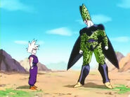 Gohan talk to Cell about his past and hidden powers