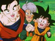 Goten is happy that the battle is over