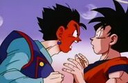 Gohan yells at Goku to let his girlfriend in the ritual