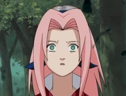 Sakura's reaction after Sasuke tells her that she is annoying.