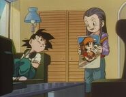 Goku Jr. listens to his grandma's story