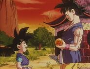 Goku Jr. after Goku tells him that he is strong.