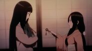 Hanabi talking to Hinata about decorating her kunai